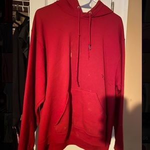 ex boyfriend's red hoodie
